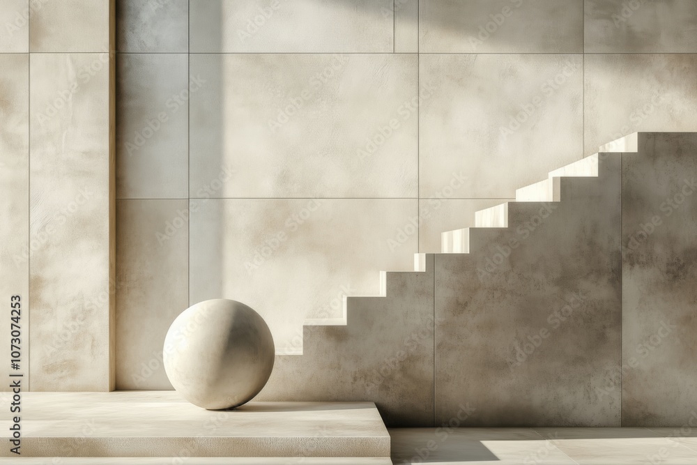 white marble staircase modern alone light beige