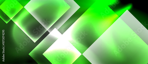 Dark neon colors with glass square shapes