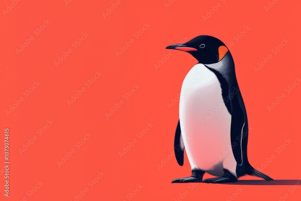 Naklejka premium penguin conceptual minimalistic artwork animal