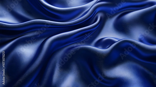 Blue Silk Fabric Drape Abstract Background