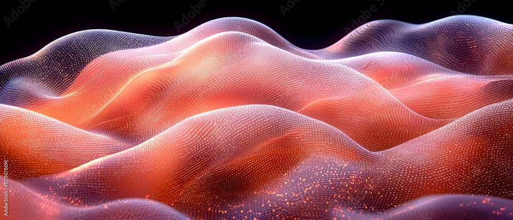 An abstract representation of flowing waves in vibrant orange and purple hues, creating a dynamic and immersive visual experience that evokes a sense of motion and depth. An abstract representation of flowing waves in vibrant orange and purple hues, creating a dynamic and immersive visual experience that evokes a sense of motion and depth.