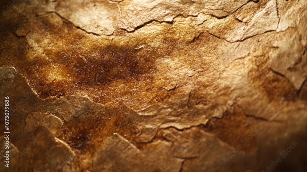Close-up of rough, textured, brown bark with light reflecting off surface. Close-up of rough, textured, brown bark with light reflecting off surface.