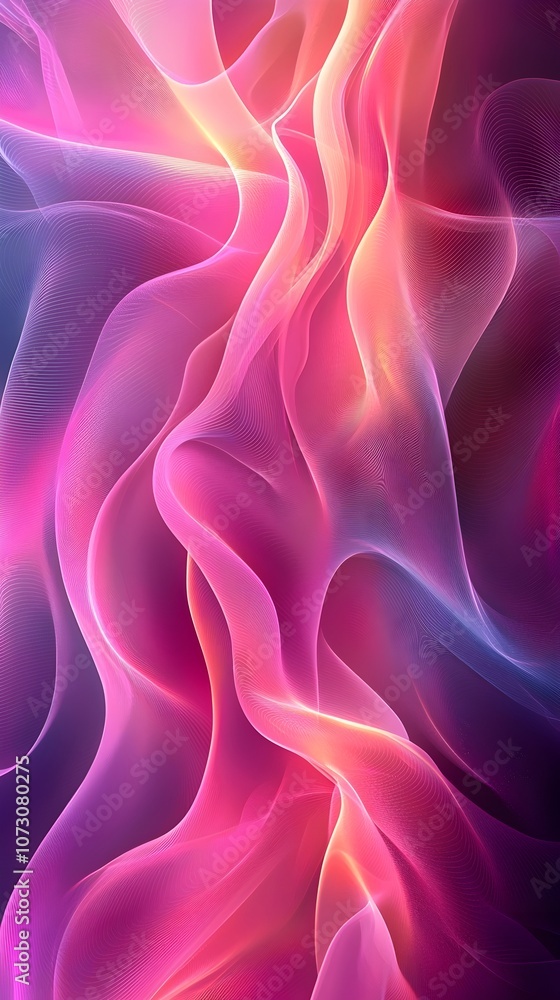 A mesmerizing abstract composition with flowing waves of pink, purple, and orange hues, creating a dreamy and ethereal atmosphere. A mesmerizing abstract composition with flowing waves of pink, purple, and orange hues, creating a dreamy and ethereal atmosphere.