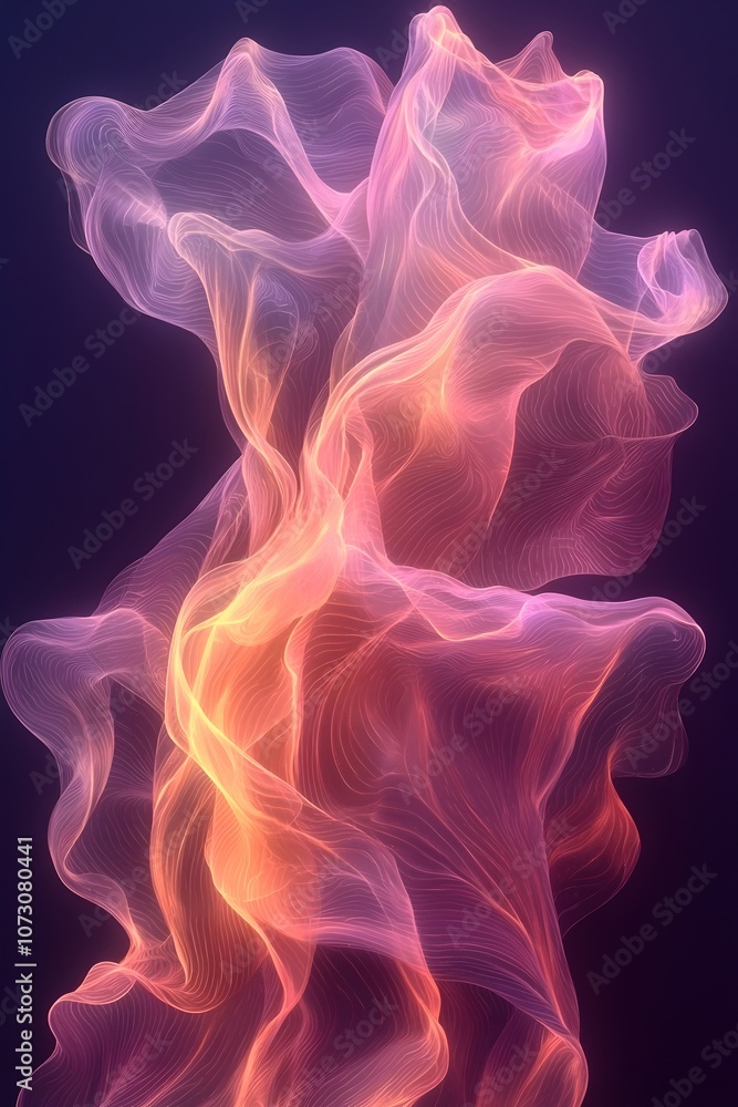 A mesmerizing display of swirling, colorful wisps of light in hues of pink and orange, creating an ethereal and dreamlike atmosphere against a dark backdrop. A mesmerizing display of swirling, colorful wisps of light in hues of pink and orange, creating an ethereal and dreamlike atmosphere against a dark backdrop.