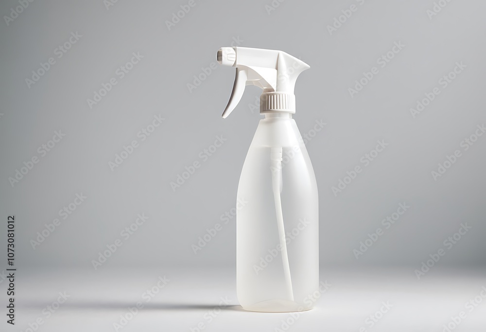 Isolated Transparent Spray Bottle Mockup on White Background Isolated Transparent Spray Bottle Mockup on White Background