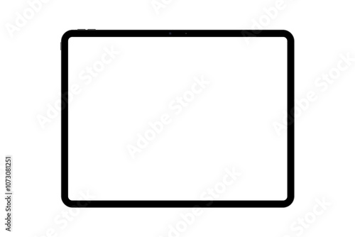 Tablet with white screen isolated on white background. Vector