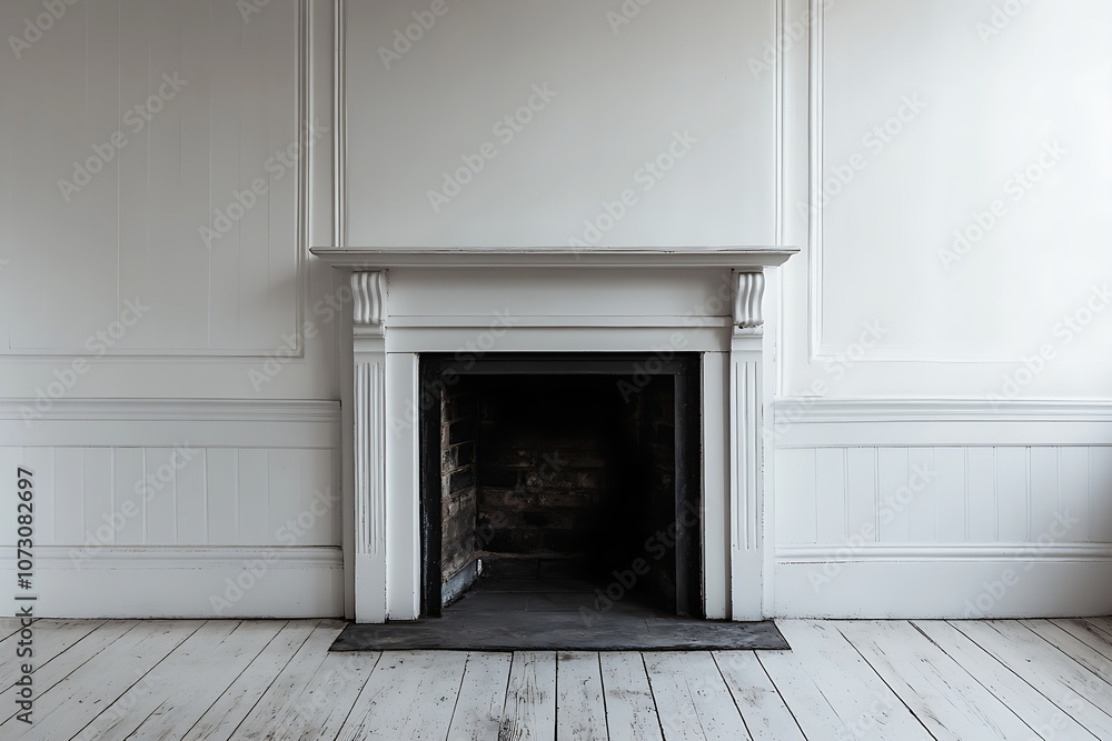 An empty fireplace in an English terraced house An empty fireplace in an English terraced house