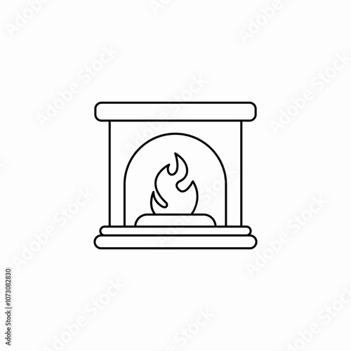 fireplace flame icon sign vector