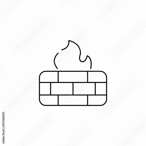 firewall protection icon sign vector