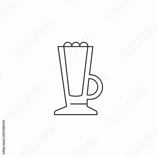 lattee coffee glass icon sign vector