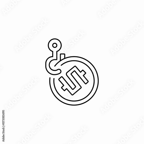 money fishing icon sign vector