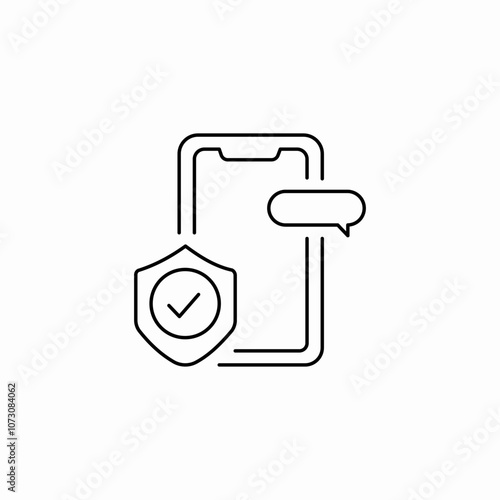 phone chat protected icon sign vector