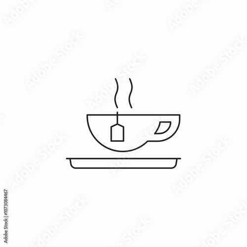 tea cup hot icon sign vector