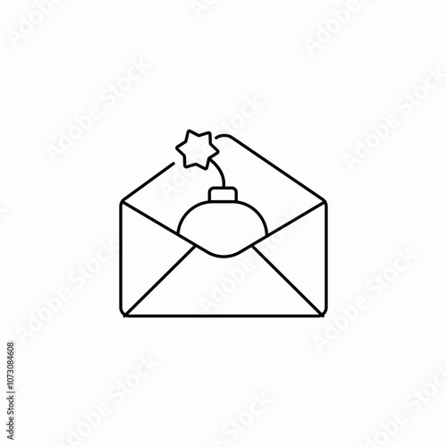 virus in mail icon sign vector