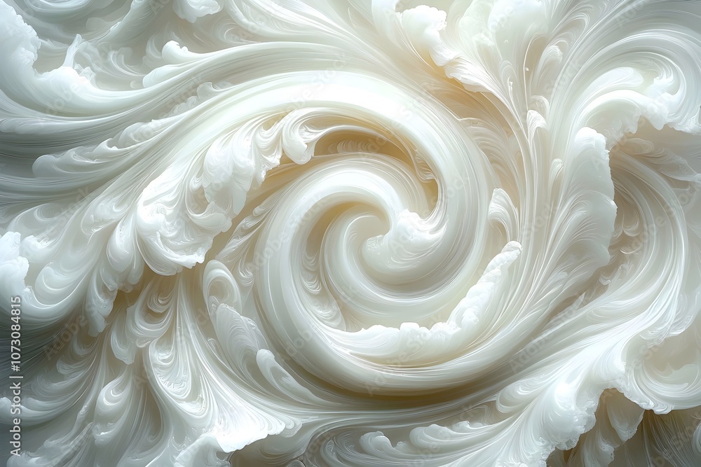 An intricate swirl of soft white and cream tones creating a serene and calming abstract texture, reminiscent of flowing clouds or delicate fabric draping. An intricate swirl of soft white and cream tones creating a serene and calming abstract texture, reminiscent of flowing clouds or delicate fabric draping.