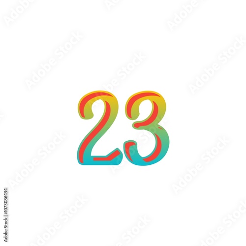 number design with white background