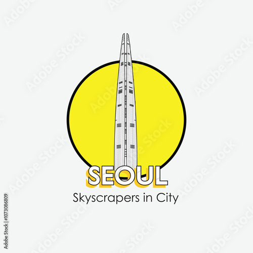 The skycrapers in city Seoul Capital of South Korea
