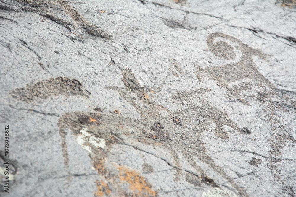Central asian one of the most amazing rock carving petroglyphs in Altai mouintains, Western Mongolia Central asian one of the most amazing rock carving petroglyphs in Altai mouintains, Western Mongolia