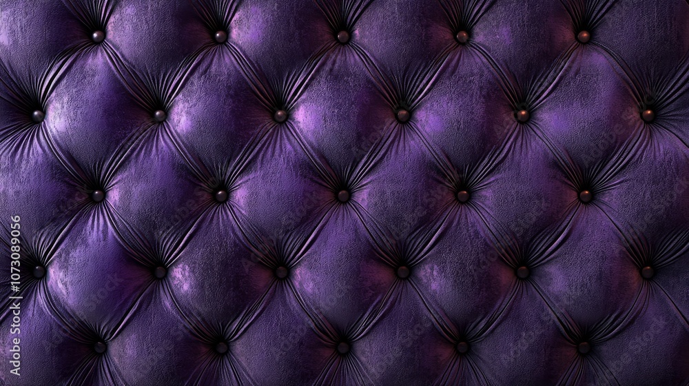 Naklejka premium Elegant Dark Purple Tufted Leather Design