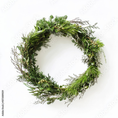 Natural Green Wreath with Branches