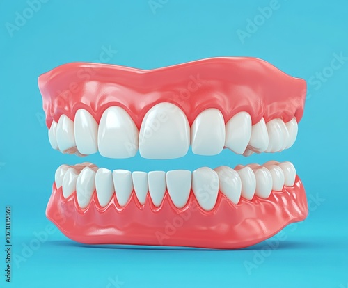 Realistic Red Gum and White Teeth Model photo