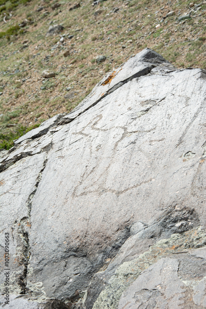 Central asian one of the most amazing rock carving petroglyphs in Altai mouintains, Western Mongolia Central asian one of the most amazing rock carving petroglyphs in Altai mouintains, Western Mongolia