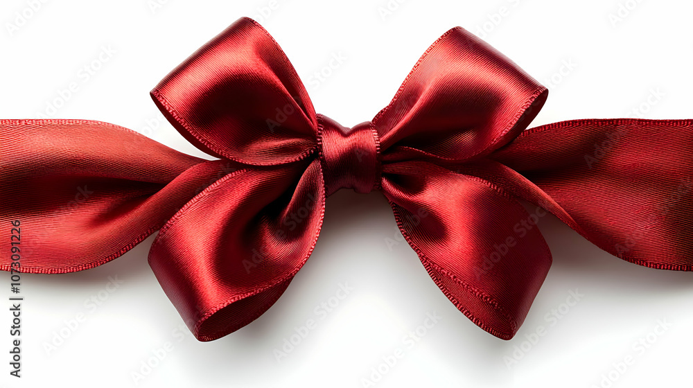 Red Satin Ribbon Bow Illustration Red Satin Ribbon Bow Illustration