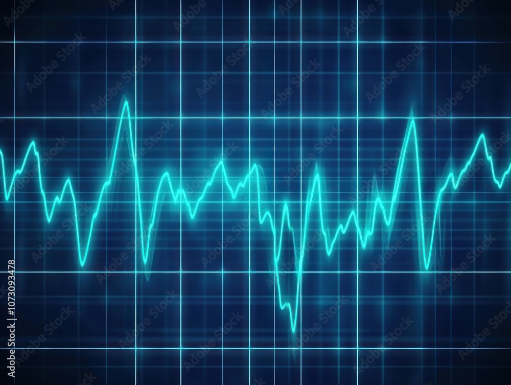 Digital Waveform with Grid Background Digital Waveform with Grid Background