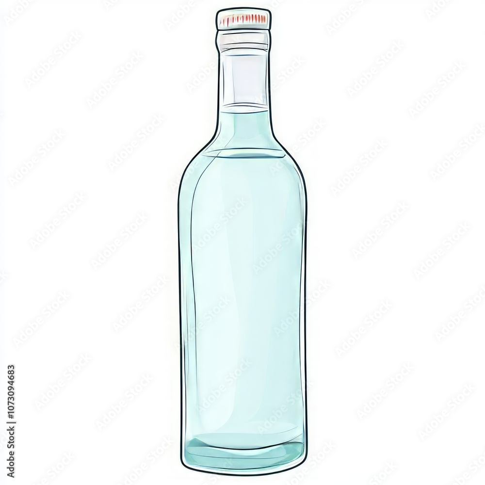 Stylish Bottle of Vodka Illustration Stylish Bottle of Vodka Illustration