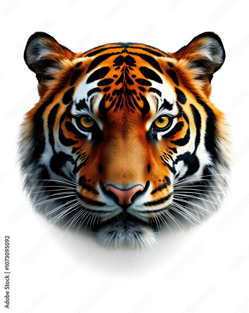 Fototapeta premium a tiger walking across a black background with a black background and a black background with a white tiger on it, Anthony Devas, fantastic realism, highly detailed digital painting, an airbrush paint