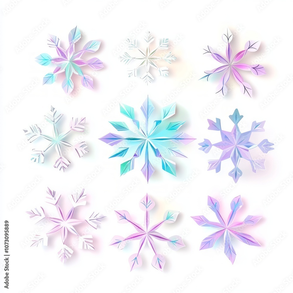 Decorative Paper Snowflakes Illustration Decorative Paper Snowflakes Illustration