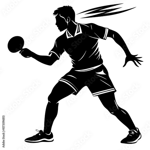 Table Tennis Champion Silhouette 