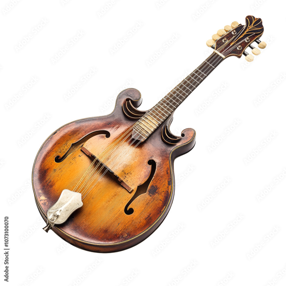 Fototapeta premium Mandolin isolated on white background. PNG Transparent