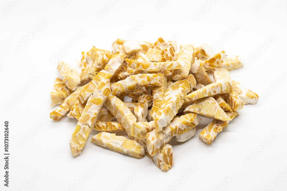 sliced tempeh isolated on white background sliced tempeh isolated on white background