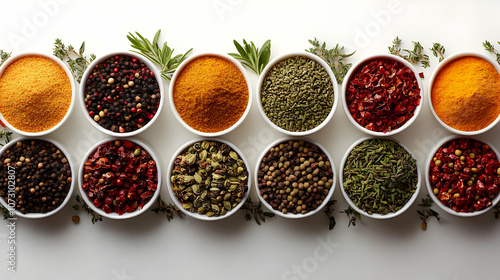 Assortment of Spices in Bowls - Food Photography