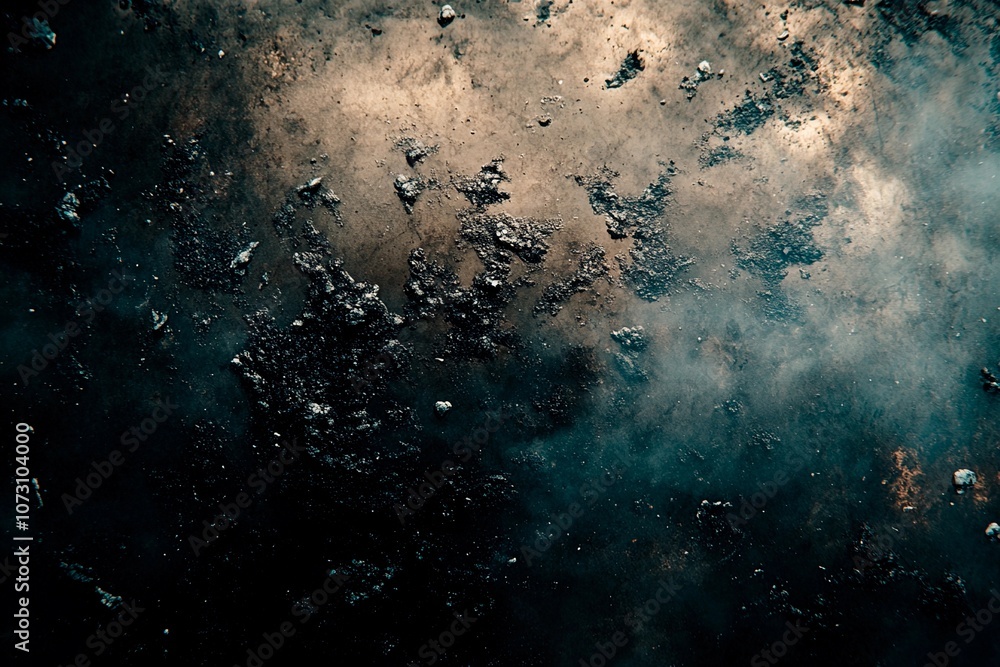 Mysterious abstract surface revealing textures and colors in a dim environment. Generative AI Mysterious abstract surface revealing textures and colors in a dim environment. Generative AI