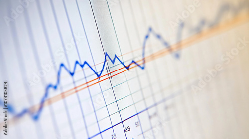 Close-up of Digital Screen Displaying Labor Market Graph with Job Openings and Employment Rates, Set Against Blurred Office Background with Copy Space for Text, Highlighting Economic Trends