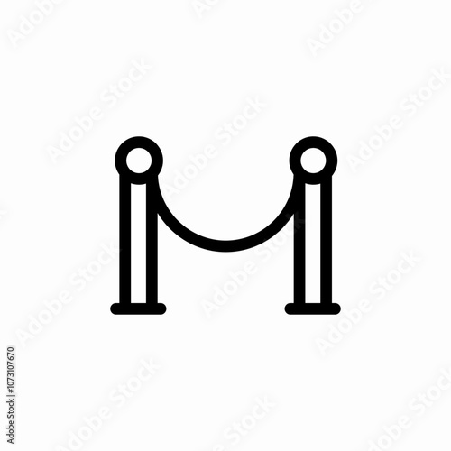 red carpet barrier icon sign vector