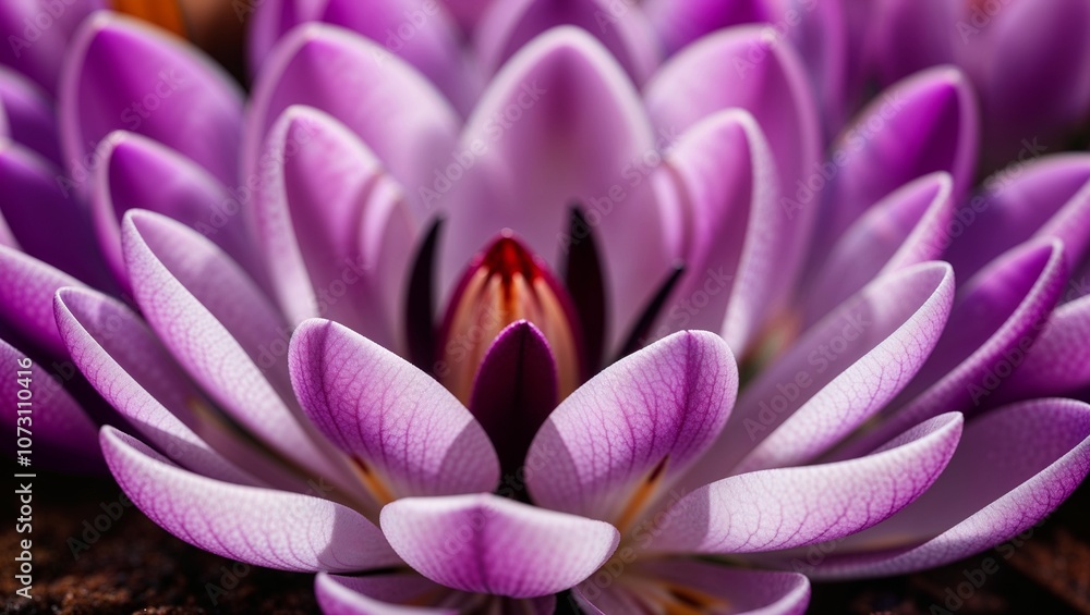 Fototapeta premium Vibrant Abstract Closeup of a Delicate Crocus Flower Suitable for Modern Decor and Artistic Projects