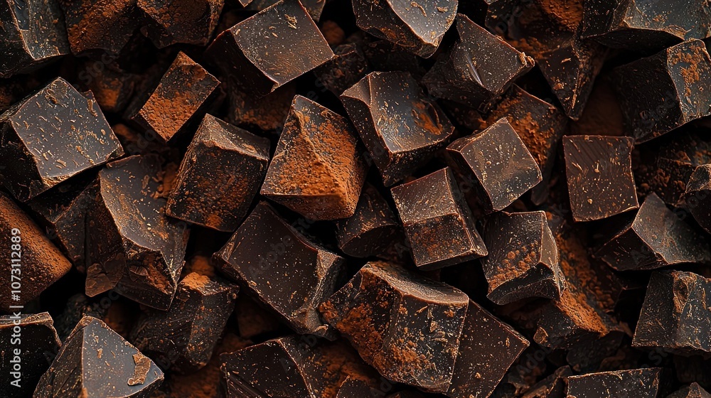 Dark Chocolate Chunk Background for Culinary Use Dark Chocolate Chunk Background for Culinary Use