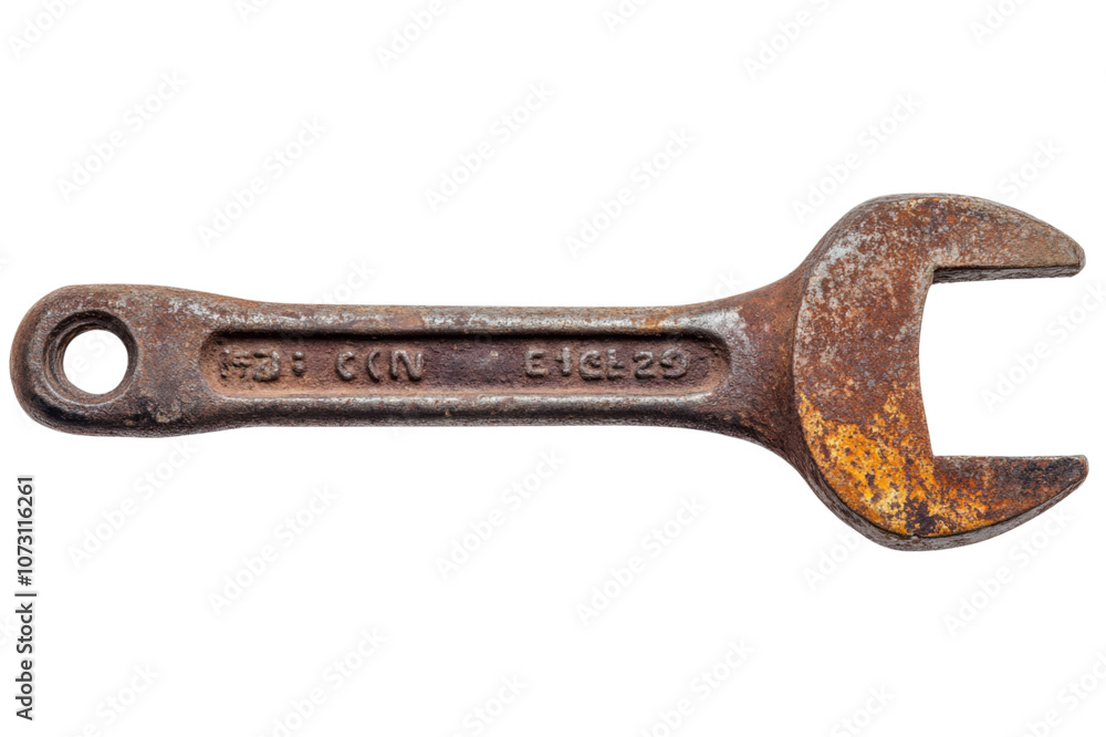 Rusty old metal wrench on isolated white background. PNG Transparent Rusty old metal wrench on isolated white background. PNG Transparent