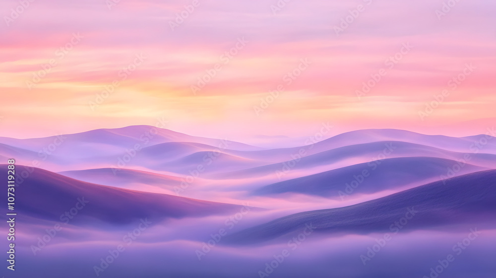 Sunrise Over Misty Mountain Landscape Sunrise Over Misty Mountain Landscape