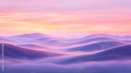 Sunrise Over Misty Mountain Landscape