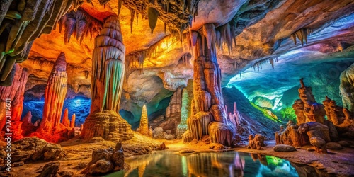 Wallpaper Mural Stunning Geologic Rock Formations in a Mysterious Cave Showcasing Intricate Textures and Unique Colors, Perfect for Urban Exploration Photography Enthusiasts and Nature Lovers Torontodigital.ca