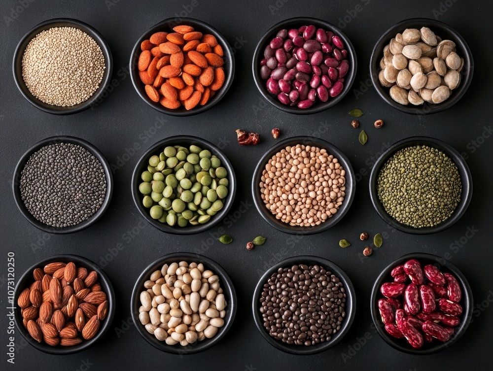 A collection of various spices and herbs in separate bowls, each with unique flavors and colors. A collection of various spices and herbs in separate bowls, each with unique flavors and colors.
