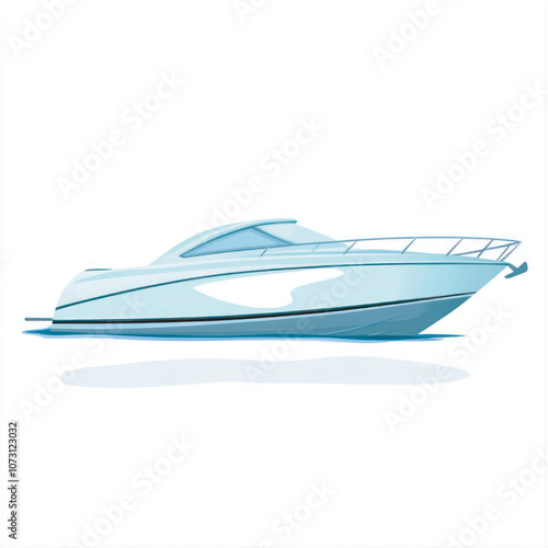 White Luxury Motorboat on Water