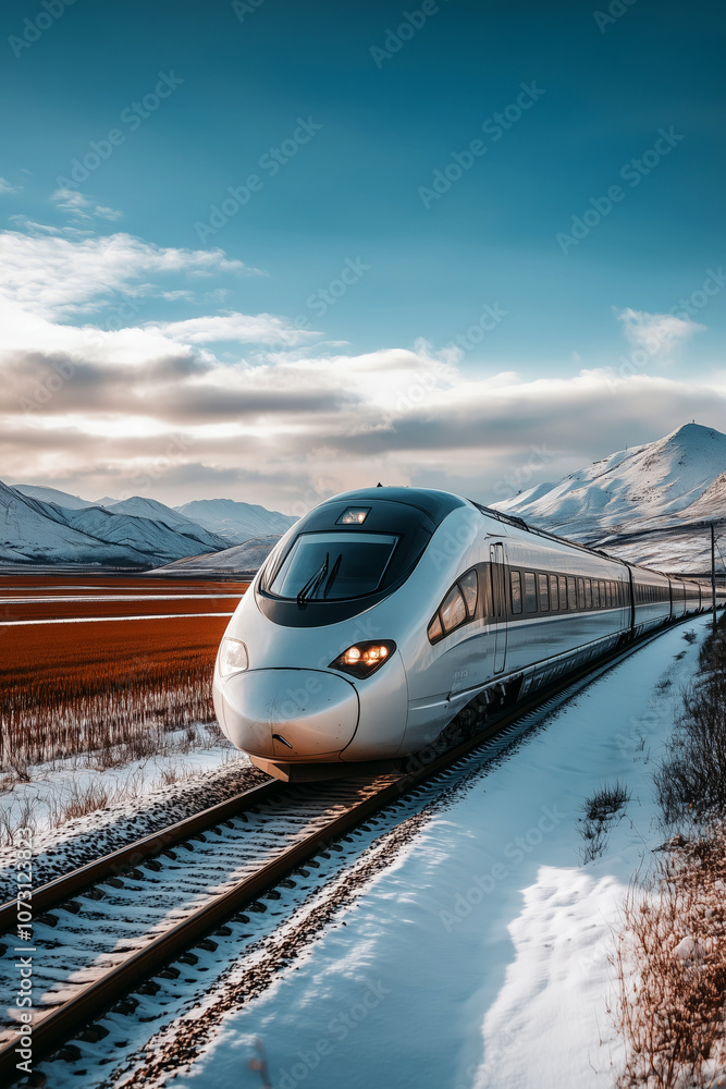 Naklejka premium High speed train running