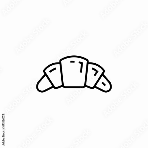 croissant bakery icon sign vector