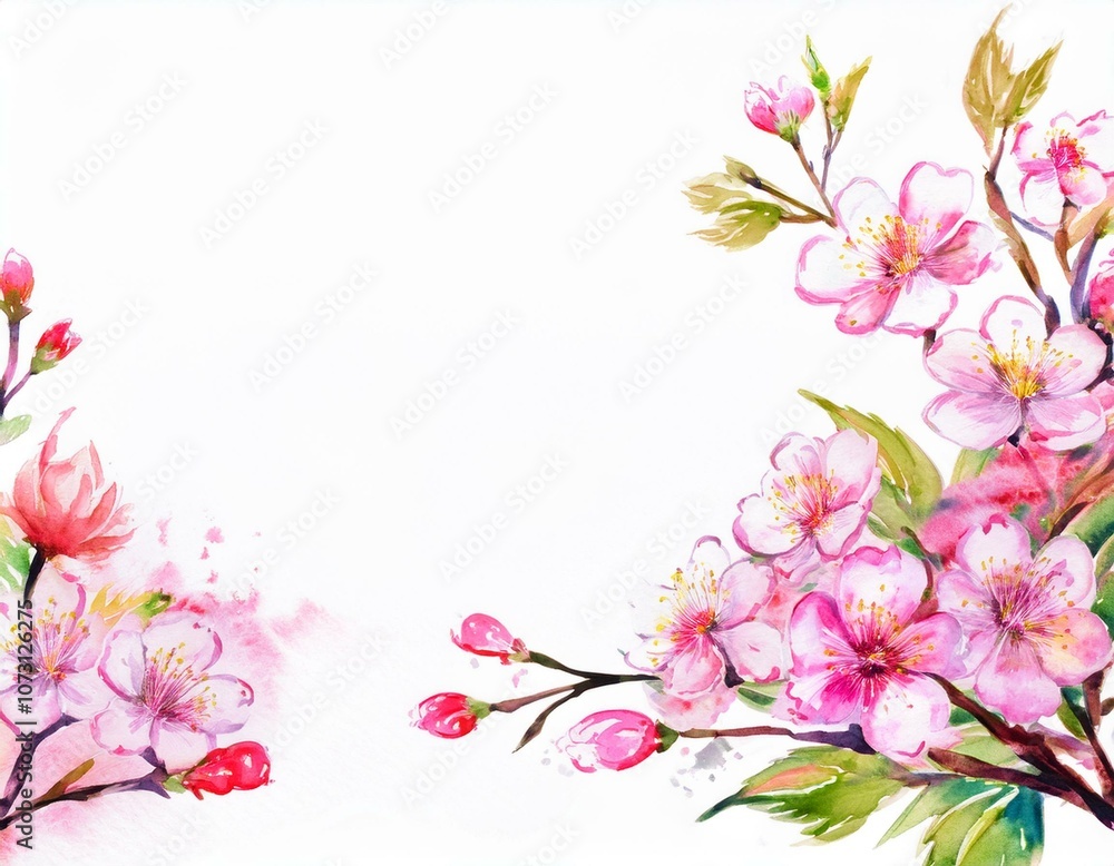 Naklejka premium 桜 フレーム イラスト 素材