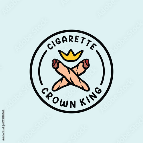 Cigarette King Logo Creative Antique Classic Vector Design